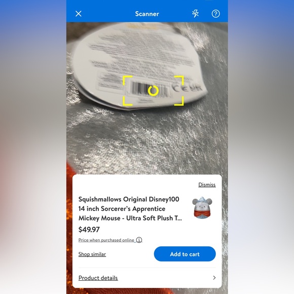 New Disney 100 Years Sorcerer Mickey Mouse Large Sparkly Squishmallow Plush NWT - Picture 9 of 11